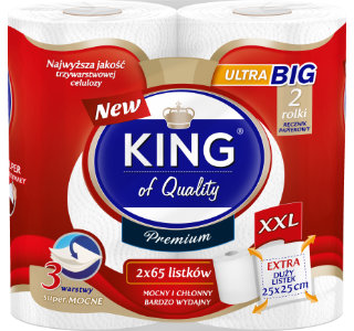 Ręcznik papierowy KING OF QUALITY ULTRA BIG 65 listków 2 rolki